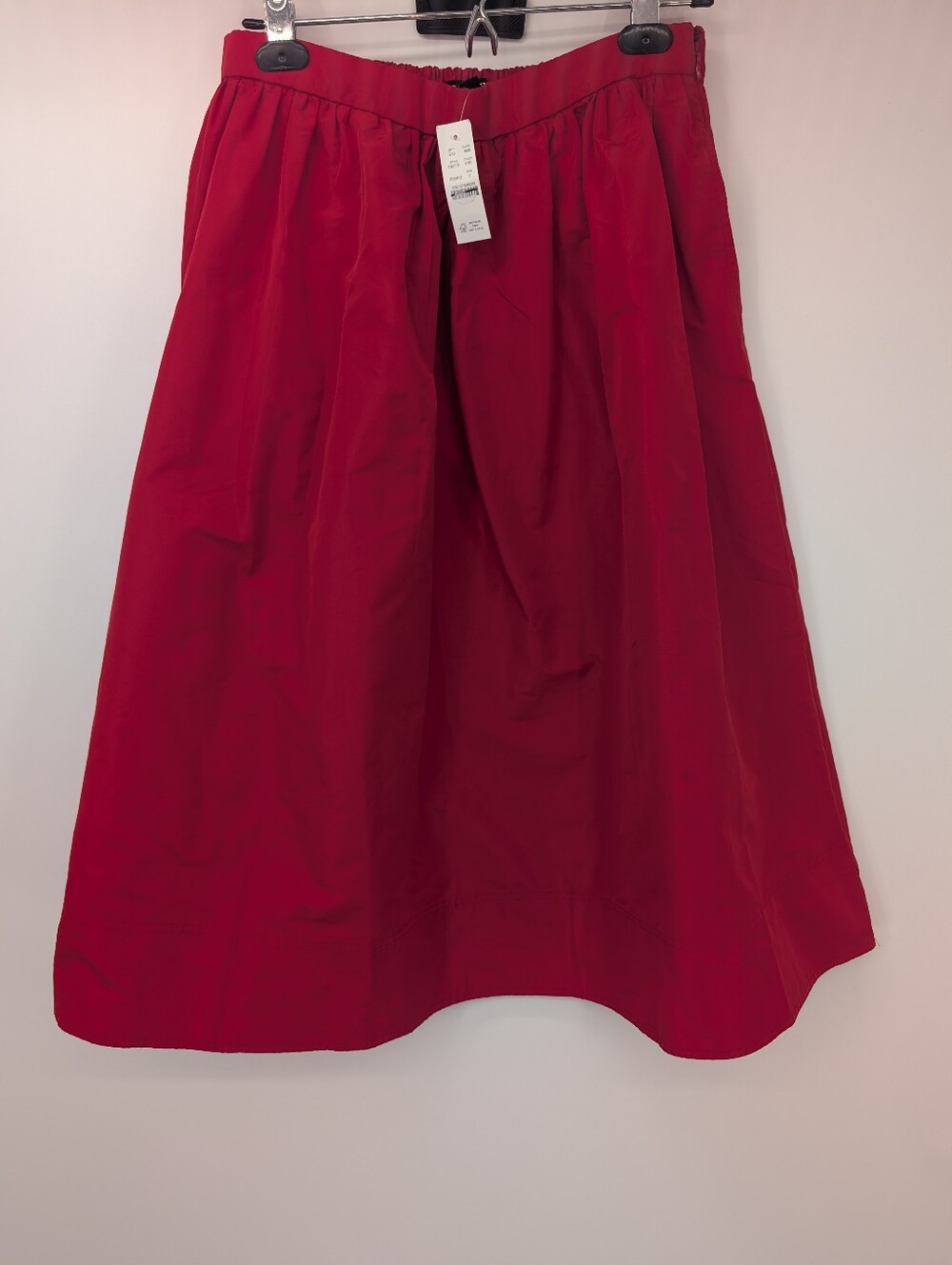 J Crew Midi ball skirt in taffeta CM773 NWT Size 12 Red With Pockets - Picture 4 of 7